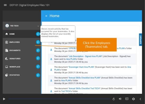 Digital Teammate Files Menu Function Introduction