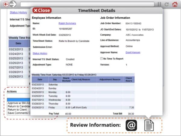 Timesheet Management Course Decision Point